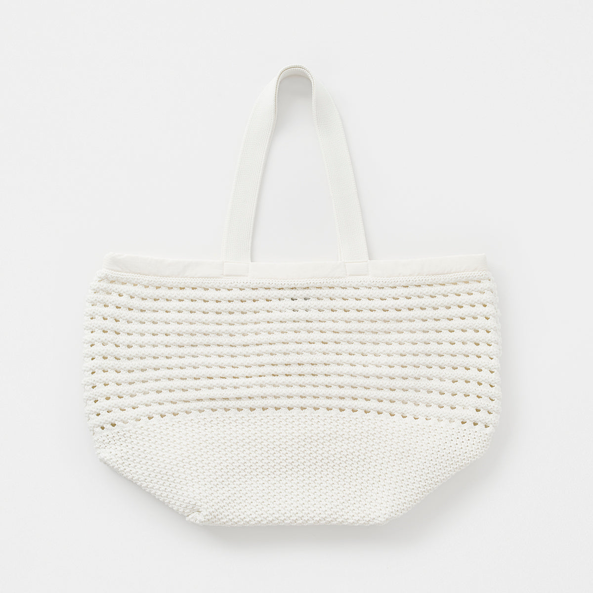 Knitted chunky Boston bag / white