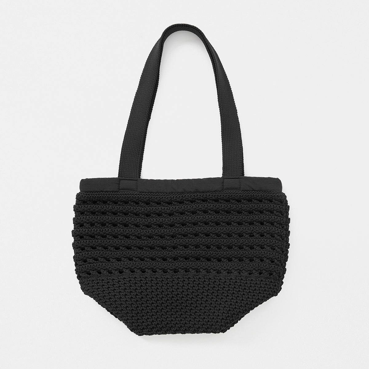 Knitted chunky boston bag mini / black