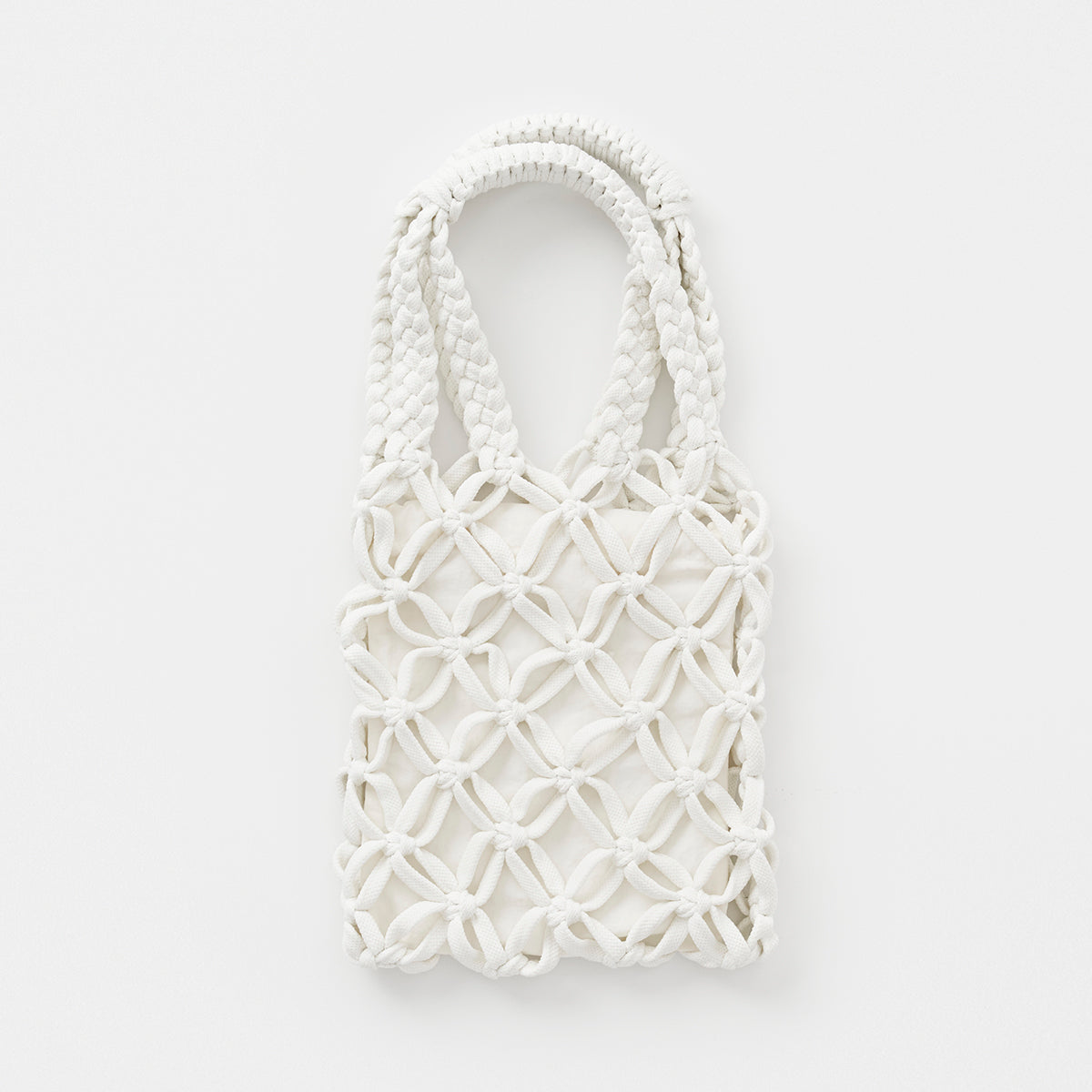 Crochet handle bag / white