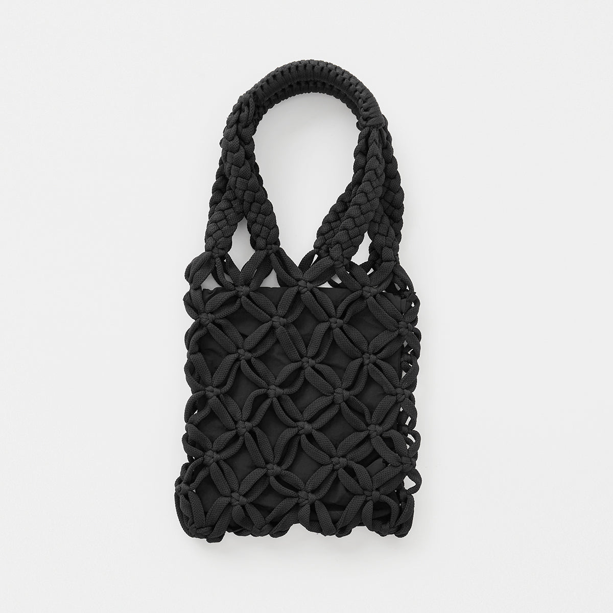 Crochet handle bag / black